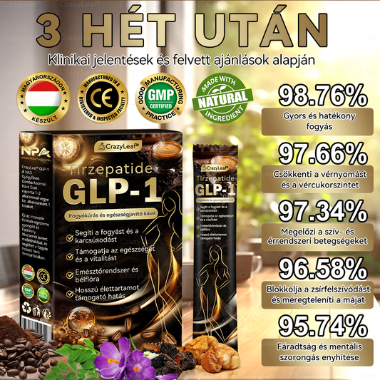 CrazyLeaf® GLP-1 & NAD Gyógyfüves Gomba Azonnali Kávé – Természetes Zsírégető, Öregedésgátló, Bélflóra Egészség & Probiotikumok Növelése | Hivatalos Bolt |