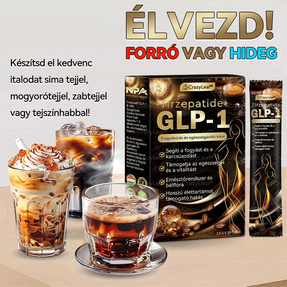 CrazyLeaf® GLP-1 & NAD Gyógyfüves Gomba Azonnali Kávé – Természetes Zsírégető, Öregedésgátló, Bélflóra Egészség & Probiotikumok Növelése | Hivatalos Bolt | Mayo Klinikajavasolt