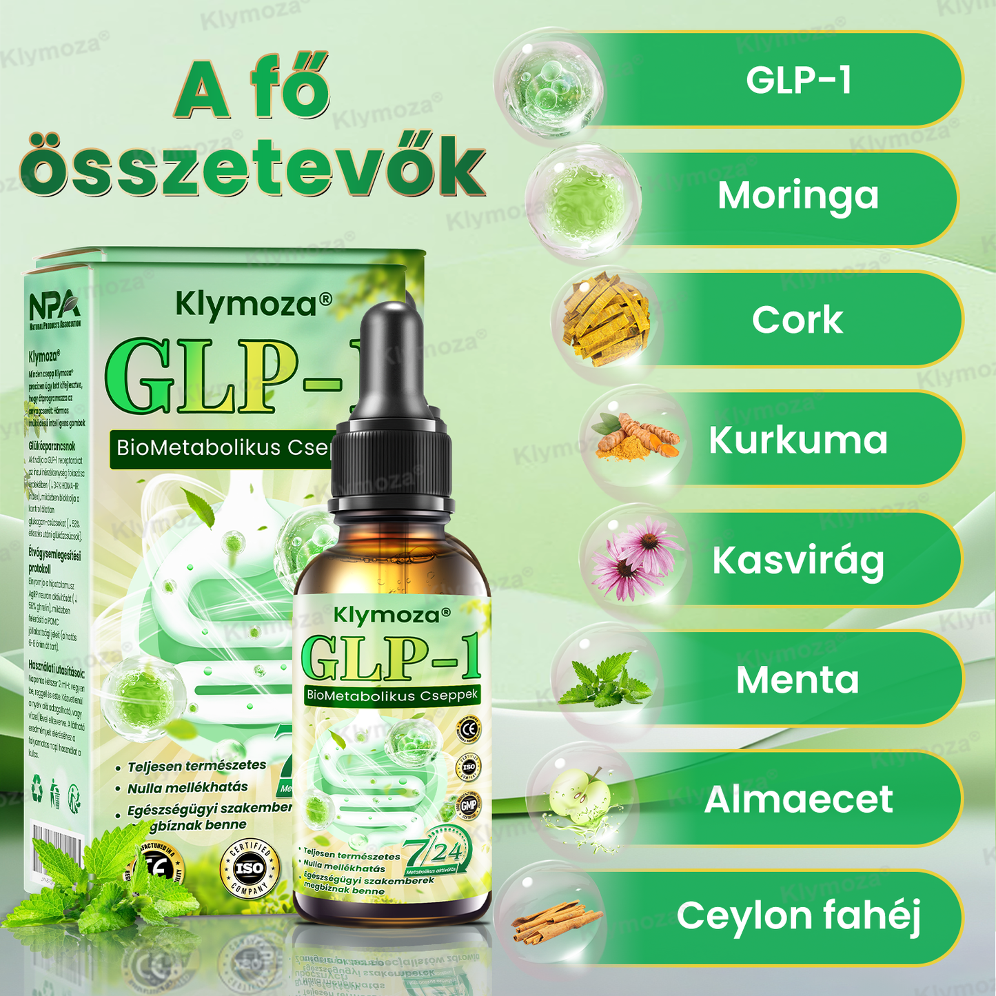Klymoza® GLP-1 BioMetabolikus Cseppek – Élelmiszeripari zsírégető – a Magyar Elhízástudományi Társaság (HSSO) fejlesztésében
