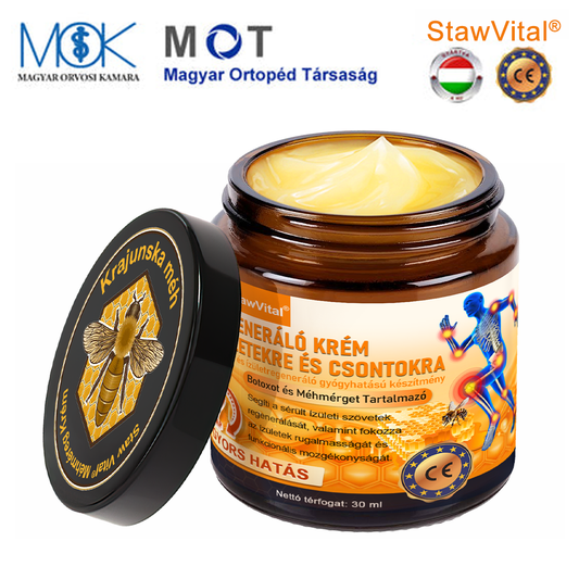 🟢𝑺𝒕𝒂𝒘𝑽𝒊𝒕𝒂𝒍® Botoxot és Méhmérget Tartalmazó Regeneráló Krém Ízületekre és Csontokra | MOT (Magyar Ortopéd Társaság) által tanúsított termék