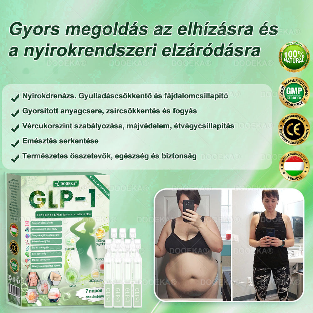 🎯DOOEKA® GLP-1 8 az 1-ben Fit & Vital Szájon át szedhető oldat – Napi egyszer, 7 nap alatt látható változás / Elhízás, szív- és érrendszeri egészség, cukorbetegség, alvási apnoe, bélrendszer egészsége, ízületi problémák és még sok más esetén